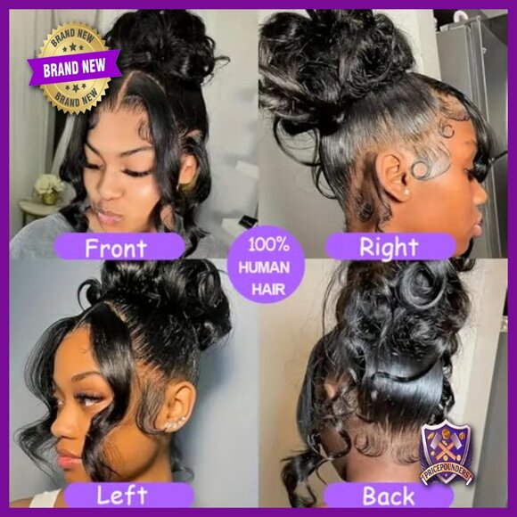 24 Inch Human Hair 360 Lace Front Wig Glueless Body Wave 180 Density main image 4